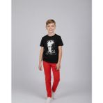 Nacar Store Erkek Çocuk Siyah Atatürk Baskılı T-Shirt ve Kırmızı Keten Pantolon Takım 23NISAN ve Özel Günler - 9 Yaş
