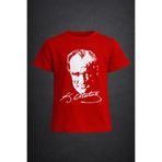 NACAR STORE Erkek-Kız Çocuk ATATÜRK Baskılı Kısa Kollu T-Shirt 23 Nisan-10 Kasım-19 Ekim-Özel Bayramlar