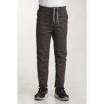 Nacar Store Unisex Çocuk Rıbana Bel Füme Kanvas Okul Pantolonu Slim Fit Konforlu Tasarım - 8 Yaş