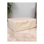 NACAREV Büyük Boy Krem Çizgi Desen Baskılı Yastık Yorgan Düzenleyici Baza Altı Hurcu 60x40x20 Cm