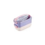 Nacario 1400 ml Iki Kat Üç Bölme Paslanmaz Çelik Lunch Box Yeni Nesil Sefer Tası - Kaşıkçat - Çok Renkli