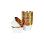 Nacario 25'li Beyaz Gold Muffin Kek Kalıbı, Kek Kapsülü Cupcake Kalıbı, Airfryer Uyumlu
