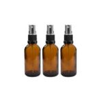 Nacario 50ML Amber Yuvarlak Boş Cam Şişe Siyah Sis Spreyi Üstü Kapaklı | Doldurulabilir | Uçucu Yağlar I