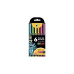 Nacario Adel Prime Ink Fineliner 6'lı Neon Klasik Ince Uçlu Kalem - Çok Renkli