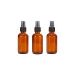 Nacario Amber Cam Sprey Şişesi Siyah Mist 50ML 3'lü Paket Uçucu Kimyasal Parfüm Kabı