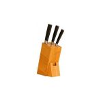 Nacario Bambu Ahşap Bıçak Standı – 220 mm Eğik Tasarım, Kaymaz Tabanlı, Çoklu Bıçak Yuva - Çok Renkli