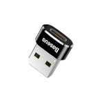 Nacario Baseus, Bilgisayar/telefon Mini Hub Adaptörü, Siyah, 3A, Giriş: USB Type A 2.0, Çıkış: USB Type C,s