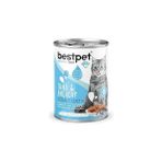 Nacario Bestpet Yetişkin Kediler Için, Taze Ton Balıklı, Taze Hamsi Parça Etli Soslu Yaş Mama, 400 G x 1