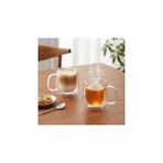Nacario Deconox 2'li Çift Cidarlı Cam Fincan Seti - 100 ml Isıya Dayanıklı Espresso ve Türk Ka