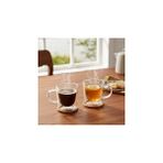 Nacario Deconox 2'li Çift Cidarlı Kulplu Cam Fincan Seti - 100 ml Isıya Dayanıklı Espresso ve T