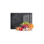 Nacario Decovetro Cam Kesme Tahtası Sunumluk Siyah Taş Desenli 20X30 cm