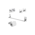 Nacario Deltahome Paslanmaz Çelik Set 40CM Havluluk - Tuvalet Kağıdı Askılığı - Askılık Bornozluk - Kend