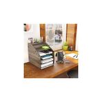 Nacario Design Otto Large Modest - 6 Renk A4 Evrak Rafı Masaüstü Organizer Düzenleyici (Ceviz) - Çok Renkli