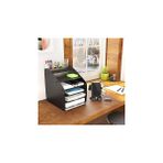 Nacario Design Otto Large Modest - 6 Renk A4 Evrak Rafı Masaüstü Organizer Düzenleyici (Siyah) - Çok Renkli