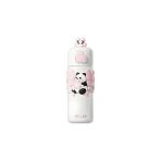 Nacario Diller 480ML Sevimli Hayvanlar Süslü Pipetli/pipetsiz El Askılı Paslanmaz Çelik Termos (Pembe Panda