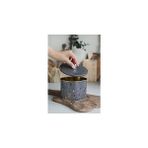 Nacario Evle-Metal Çok Amaçlı Dokulu Saklama Kabı, Dekoratif Saklama Kutusu 14 Cm, Terrazo (Terrazzo Brown)