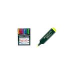 Nacario Faber-Castell 1425 Tükenmez Kalem 10'lu & Faber-Castell Fosforlu Sarı Kalem Seti - Çok Renkli