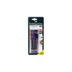 Nacario Faber-Castell 1425 Tükenmez Kalem Seti, 5'li, 0.7mm, Kırmızı-Mavi-Siyah