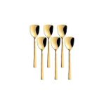 Nacario Gold Renk Paslanmaz Çelik Dondurma Kaşığı Seti, Çok Renkli, Titanyum Kaplama, 16 Cm, 6