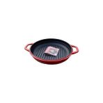 Nacario Hosse 28 cm Yuvarlak Demir Döküm Grill Tava Çift Kulplu Kırmızı