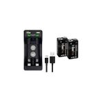 Nacario I-Gen Batteries D925 2’li AA/AAA/9V Pil Şarj Aleti + 2 Adet 9V 250 Mah Ni-Mh Şarjlı 9V Pil Seti