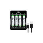 Nacario I-Gen G490 4'lü Pil Şarj Aleti + 4 Adet Aaa 900 Mah Ince Şarjlı Kalem Pilli Set 1.2V Ni-Mh