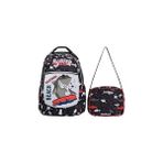 Nacario Ilkokul Okul Sırt Çantası Kız Erkek Unisex Beslenme Çantalı Ortopedik 2li Set Balığı Siyah