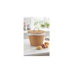 Nacario Kapaklı Bezli Hasır Patates Soğan Sepeti - 28X23 cm Mutfak Düzenleyici