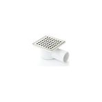 Nacario Kare Yer Süzgeci, 10X10 cm Paslanmaz Üst Yüzey, Yandan Çıkışlı, Oynar Başlıklı, Koku Yapmaz, Kolay - 10 x 10 cm
