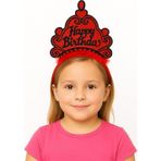 Nacario Kırmızı Happy Birthday Doğum Günü Prenses Tacı
