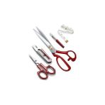 Nacario Kırmızı Saplı Çelik Somunlu Profesyonel Kumaş Kesim Makası Set (9 Numara 23CM)