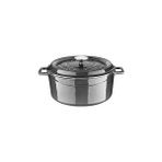 Nacario Lava Metal Serisi - Döküm Yuvarlak Tencere, 28 Cm, Majolik Gri