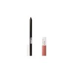 Nacario Maybelline New York Tattoo Liner Jel Göz Kalemi 900 Deep Onyx (Siyah) & Mini Super Stay Mat - Çok Renkli