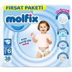 Nacario Mey Ithalat® Bebek Bezi Fırsat Paketi 6 Beden 15+ kg 38 Adet