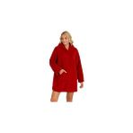 Nacario Mulberry Wellsoft Kapşonlu Giyilebilir Tv Battaniyesi Unisex Over Size - Kırmızı