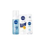 Nacario Nivea Böğürtlen Dudak Bakım Kremi 4.8 gr + Koruyucu Bakım 75 ml + Yüz Yıkama Köpüğü 150 ml + Pump S