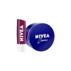 Nacario Nivea Creme Nemlendirici 250ML Böğürtlen Dudak Bakım Kremi 4.8gr, Hafif Bordo Işıltı, Pürüzsüz D
