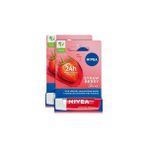 Nacario Nivea Dudak Bakım Kremi ve Dudak Parlatıcı 4.8gr, Çilek Kokusu, Nemlendirici, Hafif Kır - Çok Renkli