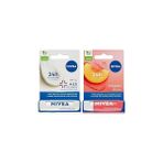 Nacario Nivea Med Repair Dudak Bakım Kremi, Spf 15 4,8 ml + Nivea Şeftali Dudak Bakım Kremi 4,8 G, Şeftali