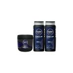 Nacario Nivea Men Erkek Nemlendirici El Vücut Kremi Deep Impact 400ML Duş Jeli Deep Dimension 500ML x
