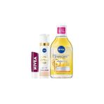 Nacario Nivea Micellar Aydınlatıcı Makyaj Temizleme Suyu 400 Ml+ Böğürtlen Dudak Bakım Kremi 4.8 gr + Lumin
