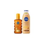 Nacario Nivea Sun 200 ml Yoğun Bronzlaştırıcı Güneş Spreyi ve Q10 Sıkılaştırıcı Vücut Losyonu