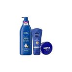 Nacario Nivea Yoğun Nemlendirici El Kremi 75ML + Besleyici Vücut Sütü 400 ml + Nemlendirici Bakım Kremi 30