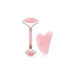 Nacario Pembe Kuvars Face Roller Gua Sha Yüz Masaj Aleti Doğaltaş Seti