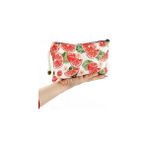 Nacario Portakal Meyve Desenli Kırmızı Beyaz Kalemlik Fermuarlı Makyaj Çantası Orta Boy cm 12CM x 20CM