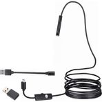Nacario Powermaster 3In1 Micro Usb+Type C+Pc 8 Mm Işıklı 5 Metre Endeskop Yılan Kamera