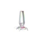 Nacario RM-H27 Igris Type-C Rgb Beyaz Kulaklık Standı, 3 USB 2.0 Portlu, 3.5 mm Ses Girişli