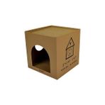 Nacario Rotipet Karton Evi Tırmalama Kutusu, Çift Fonksiyonlu, 32X32X32 Cm, Tırmalama Dinle