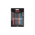 Nacario Rotring Fineliner, Ince Keçe Uçlu Kalem 0.4 Mm, 10'lu Paket, Karışık Renkler - Çok Renkli