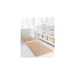Nacario Segura Peluş Bej Kaydırmaz Taban 2'li Banyo Paspası 60 x 100-50 x 60, Bej - Çok Renkli